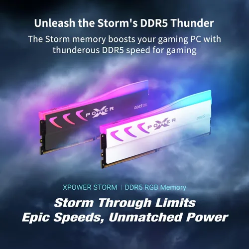 Miniatura 3 de Silicon Power Storm RGB DDR5 6000MT/s (PC5-48000) CL28 32GB (16GBx2) Paquete dual de escritorio de 1.4 V sin búfer DIMM SP032GXLWU60DFDK