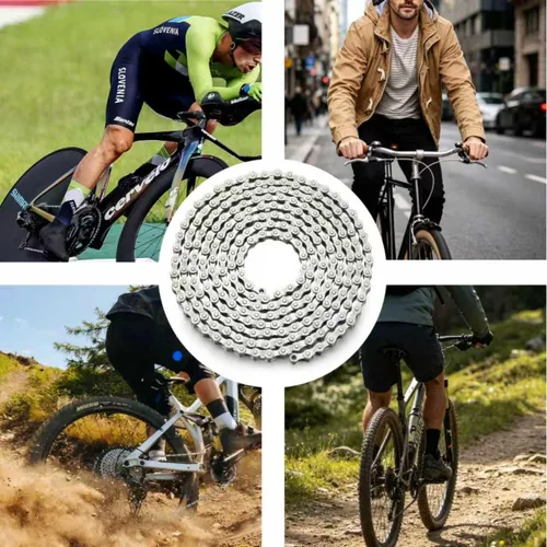 Miniatura 7 de Kit de cadena de bicicleta de 6/7/8 velocidades de 126 eslabones, kit de reemplazo de cadena para bicicleta con herramienta de cadena de bicicleta