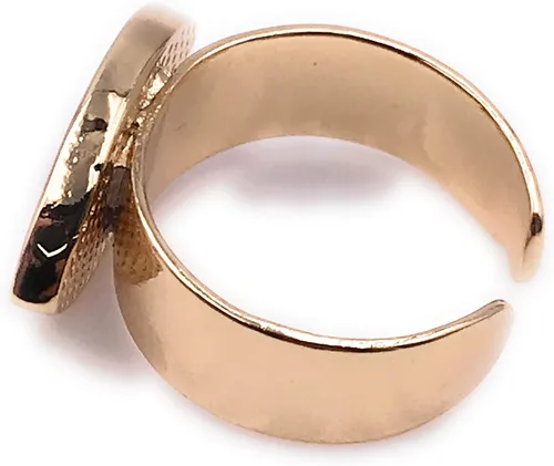 Miniatura 7 de LESLIE BOULES Anillo esmaltado de ojo turco chapado en oro de 18 quilates ajustable para mujer, Esmalte Metal