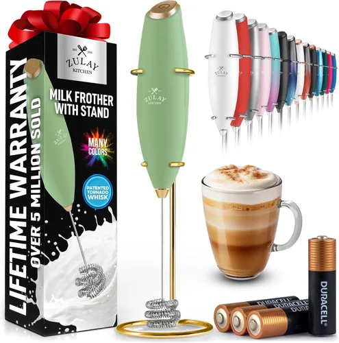 Miniatura 147 de Zulay Milk Boss Espumador de leche potente manual, hace espuma para latte, batidor para mezclar bebidas, café, miniespumador para capuchino, frappé
