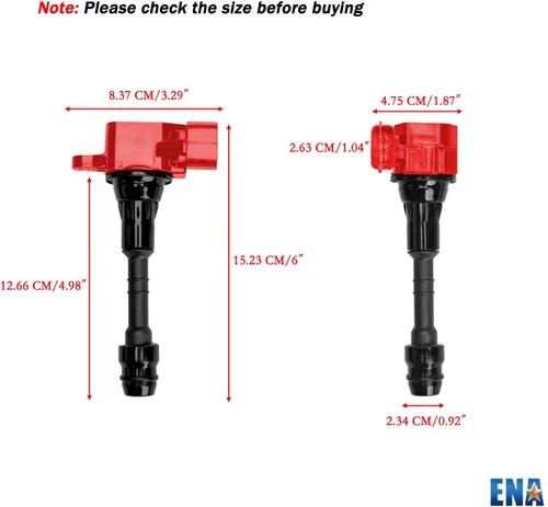 Miniatura 6 de ENA Juego de 6 bobinas de encendido rojas y bujías de iridio compatibles con Nissan Infiniti Frontier NV1500 NV2500 NV3500 Xterra Pathfinder Equator