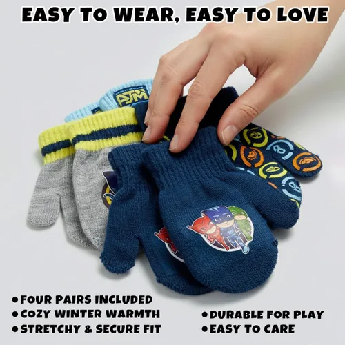 Miniatura 4 de PJ Masks Guantes de invierno para niños, paquete de 4 guantes y manoplas de PJ Masks (niño pequeño)