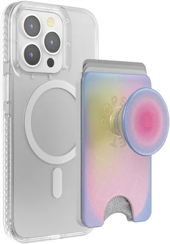 Miniatura 20 de Cartera para teléfono PopSockets con soporte expandible, tarjetero para teléfono - Nubes rosas Rosa (Pink Clouds)