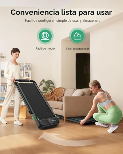Miniatura 12 de UREVO Strol 2E Smart 2-in-1 Folding Treadmill, Compact Walking Pad with Safety Handle, Plug and Play, Standing Desk Treadmill with Dual LED Display