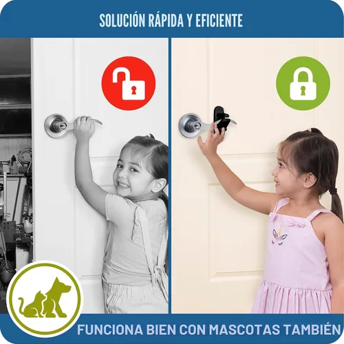 Miniatura 4 de Cerradura de palanca de puerta (paquete de 2) evita que los niños pequeños abran puertas. 3.25 pulgadas de largo x 1.5 pulgadas de ancho x 4.5