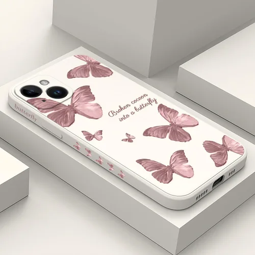 Miniatura 26 de LEECG Funda para iPhone 14 con Patrón de Flores de Mariposa de Astronauta, Forro de Microfibra Suave Anti-Rayones en el Interior, Cubierta