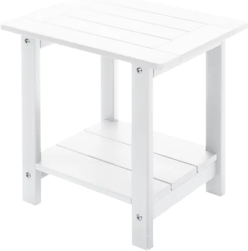 Miniatura 15 de Mesa auxiliar doble Adirondack para exterior de Meluvici, resistente a la intemperie, mesa de extremo rectangular para patio al aire libre para Azul