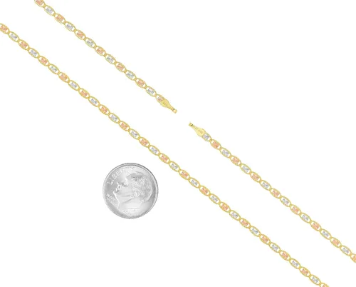 Miniatura 2 de Collar de oro amarillo de 14 quilates, oro blanco, oro rosa, 0.079 in de ancho (16"-24")