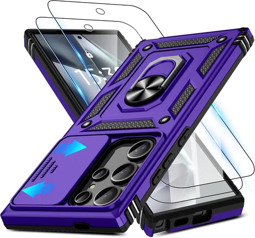 Miniatura 102 de ATUMP Funda para OnePlus Nord N200 5G con protector de pantalla HD con cubierta para cámara deslizante, soporte de anillo de rotación de 360°