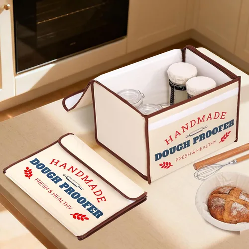 Miniatura 7 de Caja a prueba de pan con calentador, prueba de masa de temperatura constante de 50-130 ℉, calefacción de 3 lados y temporizador de 24 horas, caja