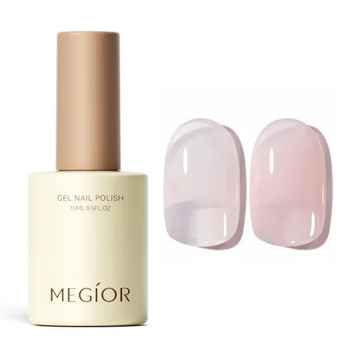 Miniatura 68 de MEGIOR Esmalte de uñas de gel blanco de 0.5 fl oz, color blanco antiguo, secado con luz UV, esmalte de gel francés, arte de uñas, salón de manicura