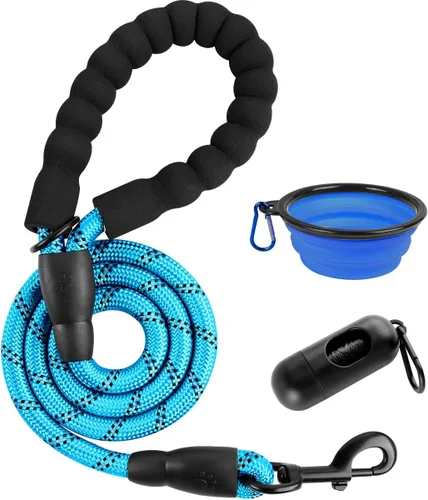 Miniatura 22 de BARKBAY Correas de perro para perros grandes, correa resistente de 4/5/6 pies con cómodo mango acolchado e hilos altamente reflectantes para perros