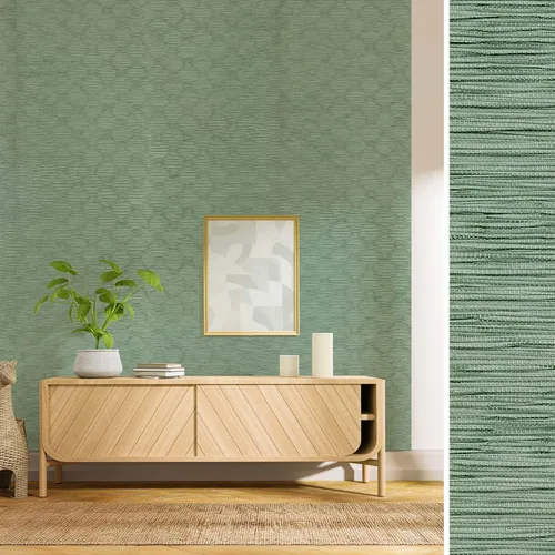 Miniatura 15 de GoDear Design Papel tapiz de imitación de tela de hierba, papel texturizado tipo tela para cubrir muebles, 23" An x 96" L, papel sin adhesivo, rayas