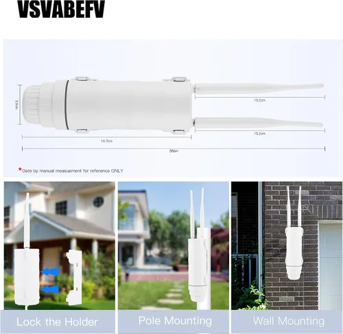 Miniatura 5 de VSVABEV - Router de módem 4G LTE para exteriores con ranura SIM, repetidor WiFi para interiores y exteriores de 2.4G 300Mbps, punto de acceso POE