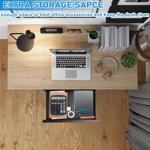 Miniatura 3 de Cajón debajo del escritorio para escritorio de 18 pulgadas, altura ajustable, organizador de almacenamiento extraíble con extensión deslizante
