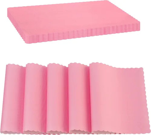 Miniatura 18 de Mantel Individual de Papel Desechable, Negro, Manteles Individuales con Bordes Escalonados, Mantel Individual de Papel Duradero para Decoración