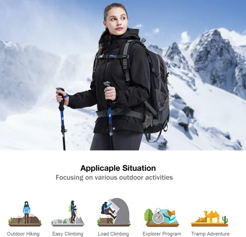 Miniatura 26 de CAMEL CROWN Chaqueta de esquí impermeable 3 en 1 para mujer, abrigo de invierno rompevientos, chaquetas de snowboard para lluvia, nieve, senderismo