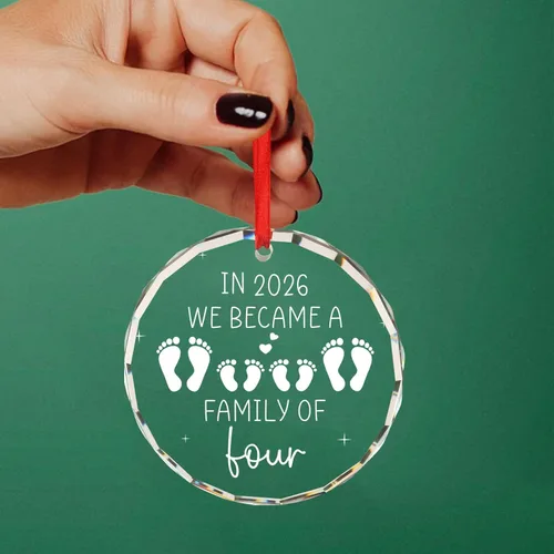Miniatura 5 de Regalos para bebés recién nacidos para parejas en 2026 We Became a Family of Four Baby's First Christmas Ornament First Time Parents Mom Dad Gifts