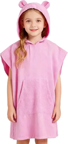 Miniatura 11 de MissShorthair Toalla Poncho para niños, toalla de playa con capucha para niña y niño, poncho de surf, bata de baño, toalla de baño de microfibra