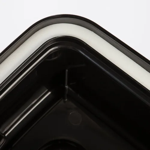 Miniatura 5 de Iris hermético Elevado alimentador de almacenamiento con 2 tazones de acero inoxidable., L, Negro