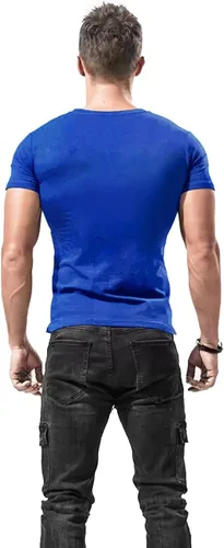 Miniatura 2 de Camisetas de cuello en V profundo semitransparentes para hombre, corte ajustado, corte bajo, elástico