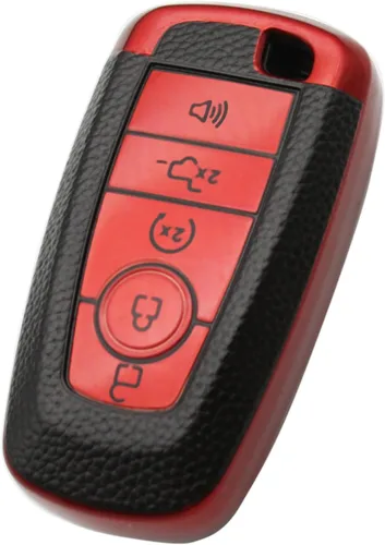 Funda para llavero Ford Fusion F150 F250 F350 F450 F550 Edge Explorer Escape Mustang Smart Remote Car Accessories (rojo)