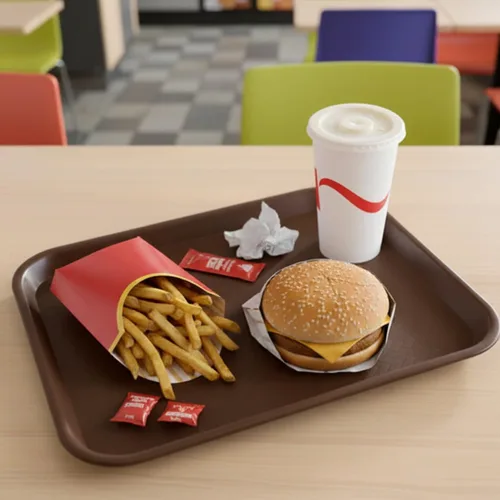 Miniatura 3 de TrueCraftware - Bandeja de comida rápida de 10 1/2 pulgadas x 13 5/8 pulgadas, juego de 12 bandejas de comida rápida para cafetería, juego de Marrón