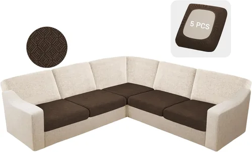 Miniatura 11 de HDCAXKJ - Fundas impermeables para cojín de sofá modular, fundas elásticas para cojín de sofá de esquina, fundas protectoras de muebles de jacquard