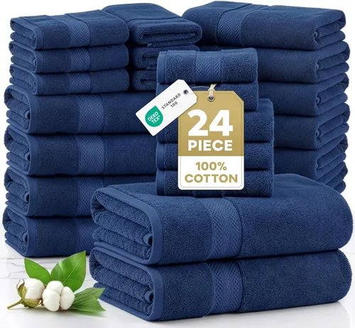 Miniatura 26 de Lane Linen Paquete de 4 toallas de baño 100 % algodón (35 x 66 pulgadas), hilado en anillo, extra grandes, secado rápido, suaves, de poca pelusa