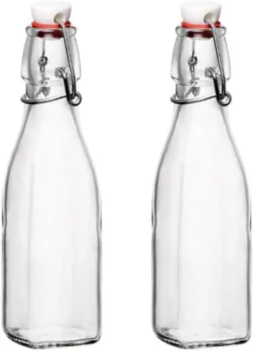 Miniatura 9 de Bormioli Rocco Botella de Vidrio con Tapa Basculante (Juego de 2) – Contenedor Reutilizable de 17 oz con Cierre de Metal Seguro, Ideal para Jugos