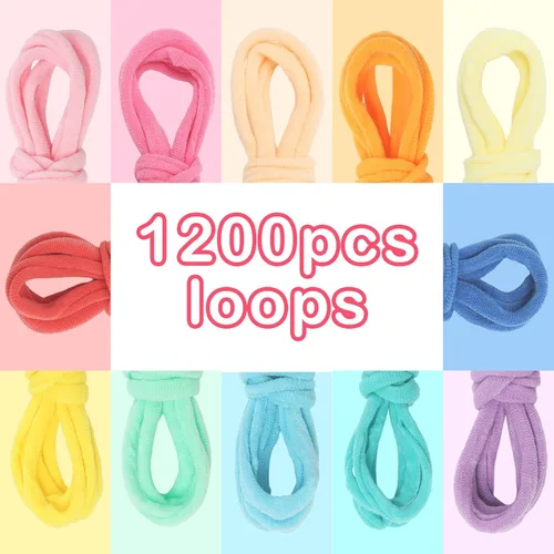 Miniatura 3 de 1200 piezas de bucles para telar de tejido de 12 colores para agarraderas de 7 pulgadas, nailon duradero, proyectos de manualidades DIY para bucles