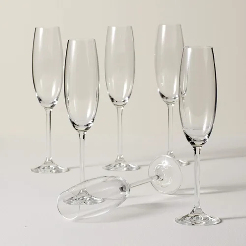 Miniatura 3 de Lenox Copas de Champán, Juego de 6 Copas de Champán de 8 Oz, Clásicos de la Toscana, 3.8 x 25.4 cm, Vidrio Europeo Transparente, Copas con Pie