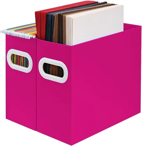 Miniatura 28 de Organizador de archivos colgante, organizador de carpetas de archivos de cartón para tamaño carta, caja de almacenamiento de documentos