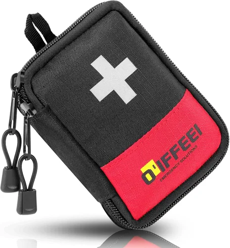 O'IFFEEI Pequeña bolsa de botiquín de primeros auxilios vacía, práctica portátil para acampar, senderismo, mochilero, coche, oficina en casa. Mini