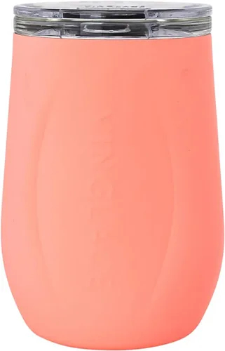 Miniatura 12 de Vinglacé Vaso de vino de acero inoxidable sin tallo - Vaso de vino aislado con inserción de vidrio y tapa para beber, 10 oz, color cobre