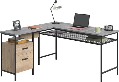 Miniatura 6 de Sauder Market Commons - Escritorio en L de madera y metal en roble Prime