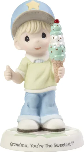Precious Moments 193017 Grandma You're The Sweetest Boy con cono de helado - Figura de porcelana