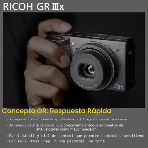 Miniatura 4 de Ricoh GR IIIx, Negro, Cámara digital compacta con sensor CMOS de tamaño APS-C de 24MP, lente GR de 40mmF2.8 (en formato de 35mm)