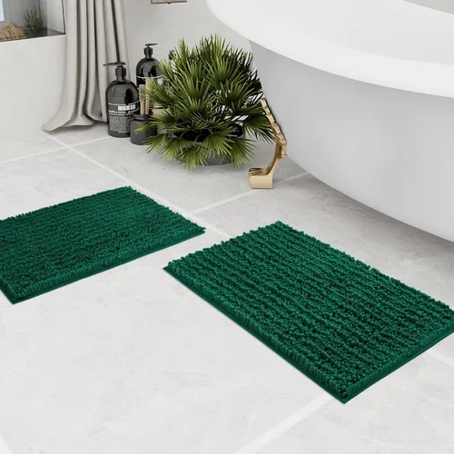 Miniatura 305 de Walensee Alfombra de baño antideslizante (24x17 pulgadas, rosa polvoriento) absorbente de agua, súper suave, lanuda de felpilla, lavable a máquina