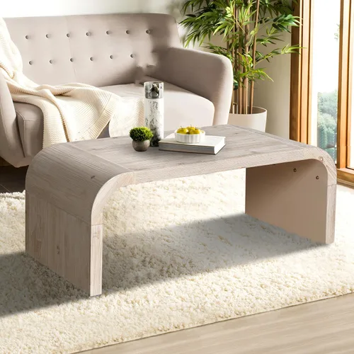 Miniatura 35 de Mesa de centro de madera, 39.37 pulgadas, cuadrada de mediados de siglo, mesa central de madera moderna de madera de fibropanel de densidad media