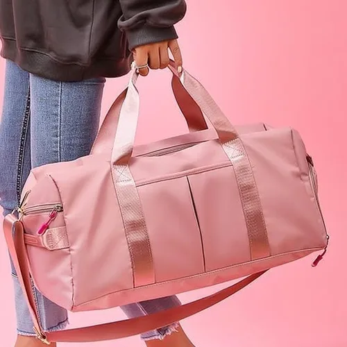 Miniatura 5 de Bolsa de gimnasio para mujeres y hombres con compartimento para zapatos, impermeable, fin de semana, durante la noche, bolsas de lona para natación