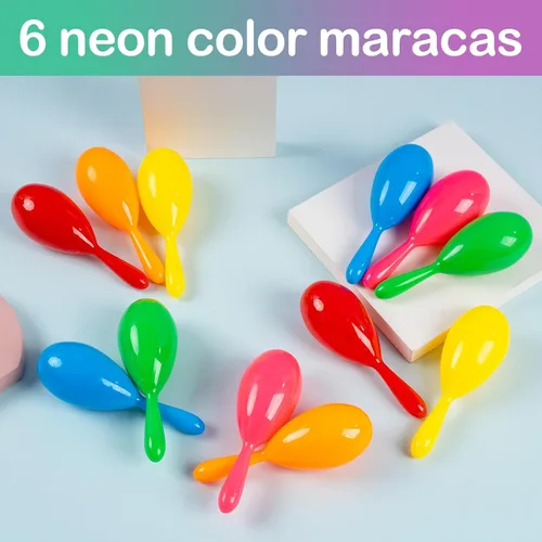 Miniatura 3 de 12 mini maracas para niños, maraca de plástico, regalos de fiesta para niños, fiesta del Cinco de Mayo, temática mexicana, suministros de fiesta