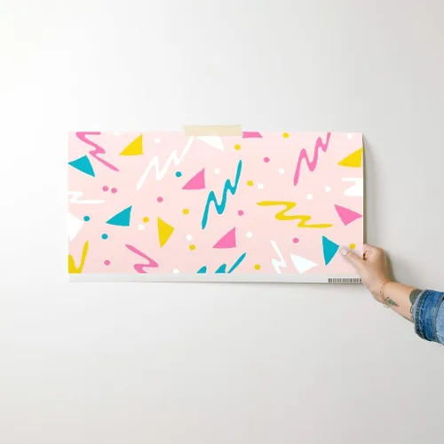 Miniatura 7 de Papel tapiz para despegar y pegar, diseño retro de los años 80, diseño abstracto de los años 1980, confeti de surf rosa para niños, papel tapiz