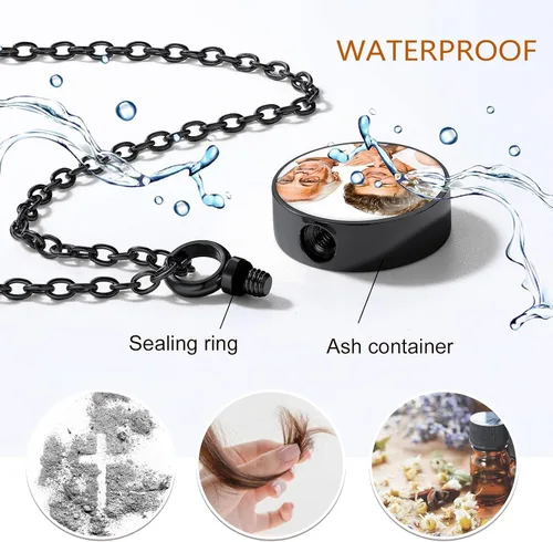 Miniatura 163 de FindChic Collares personalizados con urna para cenizas, barra vertical, gato, luna, reloj de arena, garra de perro, acero inoxidable, chapado en oro