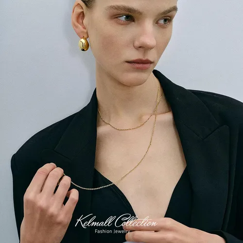 Miniatura 48 de KELMALL Aretes tipo argolla de oro de 14 quilates para mujer, hipoalergénicos, gruesos, redondos, no se deslustra, para orejas sensibles