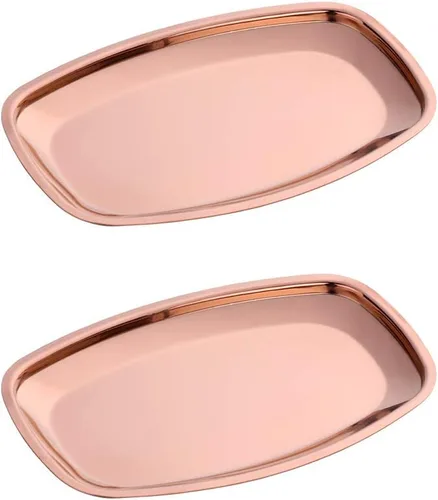 Miniatura 16 de Buyer star Bandeja ovalada de acero inoxidable de 9 pulgadas, bandeja de almacenamiento, bandeja de almacenamiento, plato de platos, cosméticos