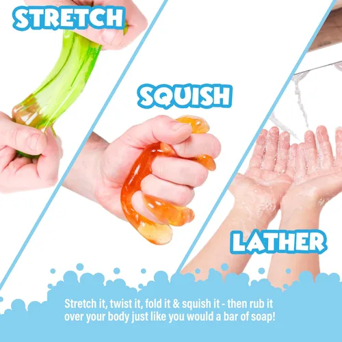 Miniatura 3 de Tub Works® Super Goo Bath Slime™ - Jabón Slime Juguete de Baño para Niños, Paquete de 6 Jabón Slime Elástico y Suave para Baño de Niños Pequeños
