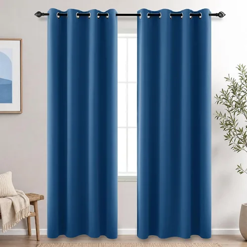 Miniatura 231 de KOUFALL Cortinas de Baño Aqua para Ventana, Juego de 2 Paneles Decoración Costera Cortinas Cortas Opacas para Ventana Pequeña de Cocina Puerta