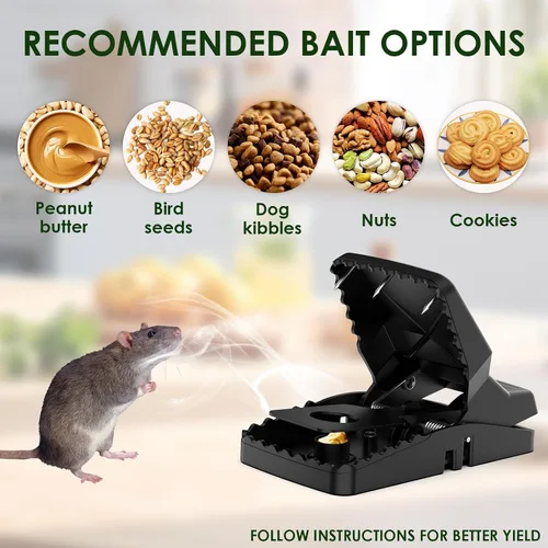 Miniatura 6 de Paquete de 8 trampas imparables para ratas con púas, trampas grandes más fuertes para ratones que matan al instante, envían más roedores más rápido