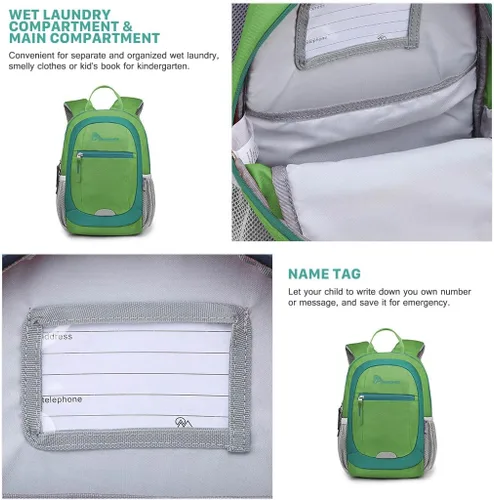 Miniatura 6 de MOUNTAINTOP Mochila infantil para niños y niñas, bolsa de jardín de infantes preescolar